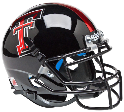 Texas Tech Red Raiders Mini XP Authentic Helmet Schutt <B>Chrome Logo</B>