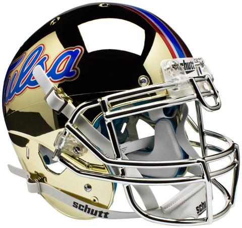 Tulsa Golden Hurricane Authentic College XP Football Helmet Schutt <B>Chrome</B>