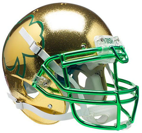 Notre Dame Fighting Irish Authentic College XP Football Helmet Schutt <B>Textured with Shamrock</B>