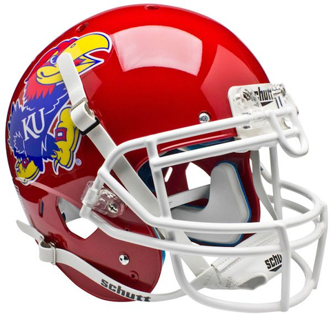 Kansas Jayhawks Authentic College XP Football Helmet Schutt <B>Scarlet Red</B>