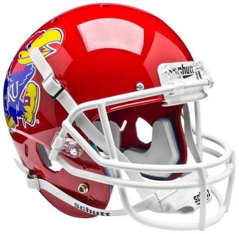 Kansas Jayhawks Full XP Replica Football Helmet Schutt <B>Scarlet Red</B>