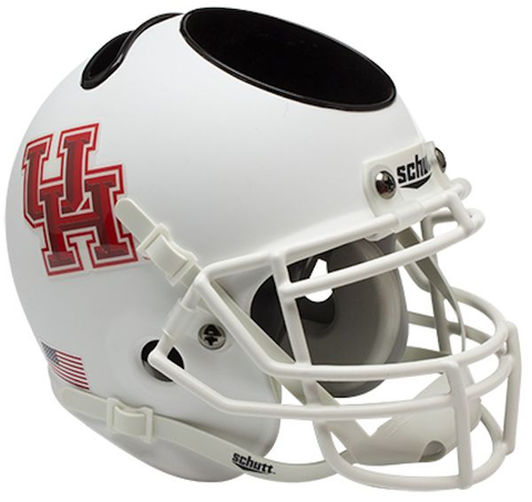 Houston Cougars Miniature Football Helmet Desk Caddy <B>Matte White</B>