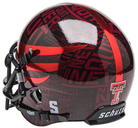 Texas Tech Red Raiders Mini XP Authentic Helmet Schutt <B>Never Quit / Lone Survivor</B>