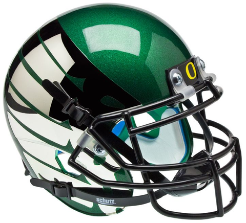 Oregon Ducks Mini XP Authentic Helmet Schutt <B>Titanium Thunder Green</B>