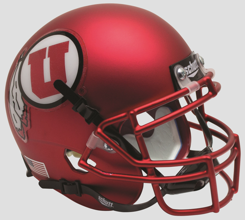 Utah Utes Mini XP Authentic Helmet Schutt <B>Satin Red</B>