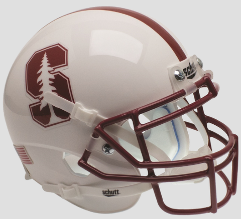 Stanford Cardinal Mini XP Authentic Helmet Schutt <B>White with Tree</B>