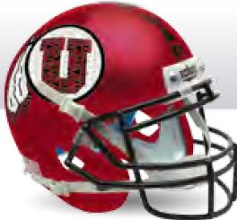 Utah Utes Authentic College XP Football Helmet Schutt <B>Satin Red Black Mask<B>