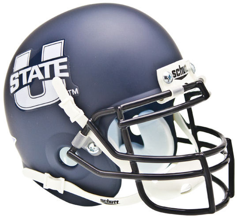 Utah State Aggies Mini XP Authentic Helmet Schutt <B>Matte Navy</B>