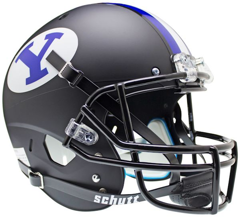 Brigham Young Cougars Full XP Replica Football Helmet Schutt <B>Black</B>