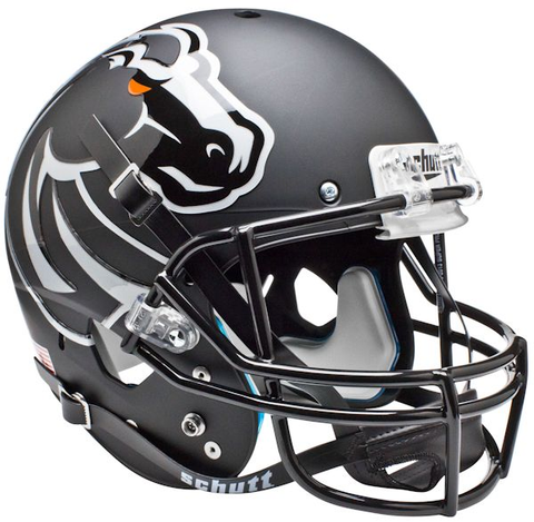 Boise State Broncos Full XP Replica Football Helmet Schutt <B>Matte Black</B>