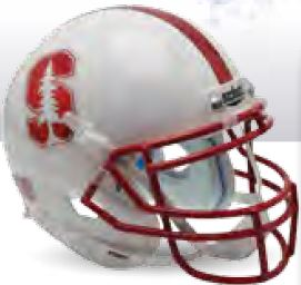 Stanford Cardinal Authentic College XP Football Helmet Schutt <B>Chrome Mask and Decal</B>