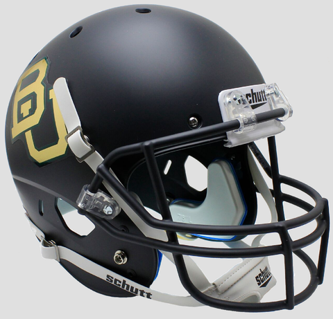 Baylor Bears Full XP Replica Football Helmet Schutt  <B>Matte Anthracite Chrome Decal</B>