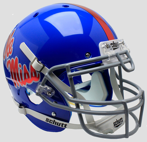 Mississippi (Ole Miss) Rebels Authentic College XP Football Helmet Schutt <B>Blue with Chrome Decal</B