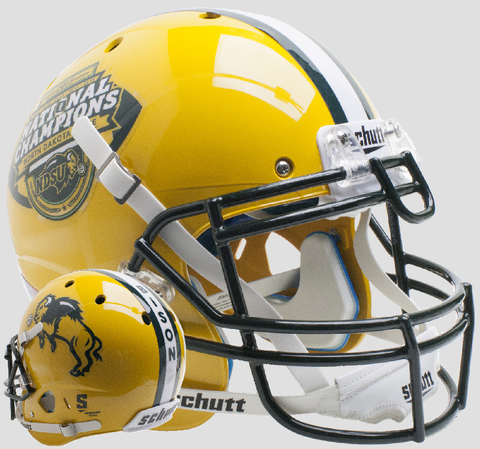 North Dakota State Bison Authentic College XP Football Helmet Schutt <B>Gold National Champs</B>