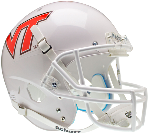 Virginia Tech Hokies Full XP Replica Football Helmet Schutt <B>White</B>