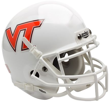 Virginia Tech Hokies Mini Authentic Helmet Schutt <B>White</B>