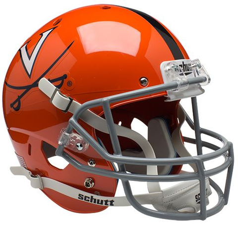 Virginia Cavaliers Full XP Replica Football Helmet Schutt <B>Orange w/Stripe</B>