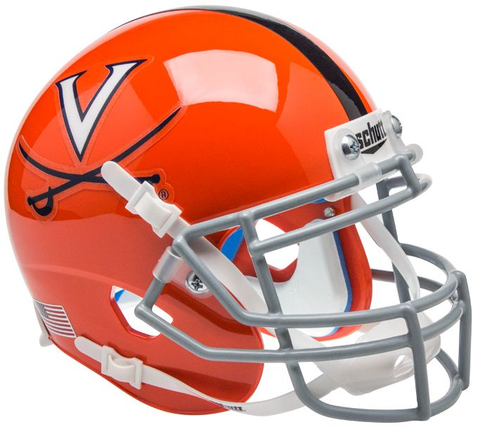 Virginia Cavaliers Mini XP Authentic Helmet Schutt <B>Orange w/Stripe</B>