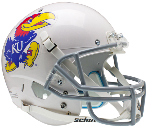 Kansas Jayhawks Full XP Replica Football Helmet Schutt <B>White</B>