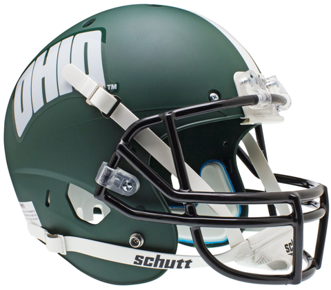 Ohio Bobcats Full XP Replica Football Helmet Schutt <B>Matte Green</B>