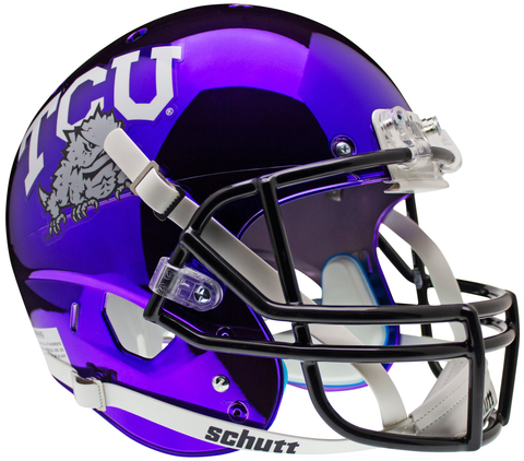 TCU Horned Frogs Full XP Replica Football Helmet Schutt <B>Chrome</B>