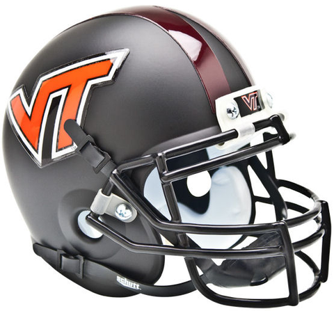 Virginia Tech Hokies Mini XP Authentic Helmet Schutt <B>Matte Black</B>