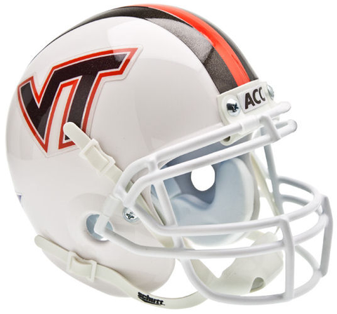 Virginia Tech Hokies Mini XP Authentic Helmet Schutt <B>White w/Stripe</B>