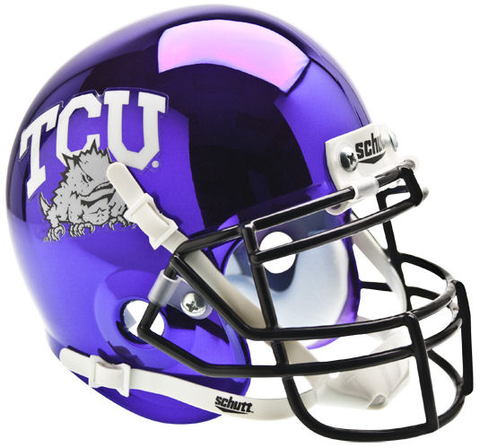 TCU Horned Frogs Mini XP Authentic Helmet Schutt <B>Chrome</B>