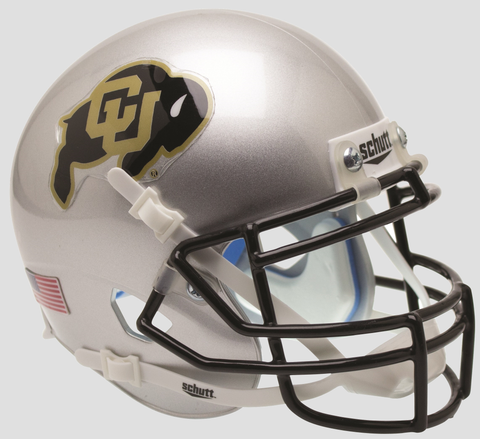 Colorado Buffaloes Mini XP Authentic Helmet Schutt <B>Silver</B>