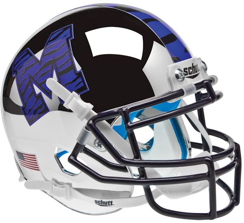 Memphis Tigers Mini XP Authentic Helmet Schutt <B>Chrome</B>