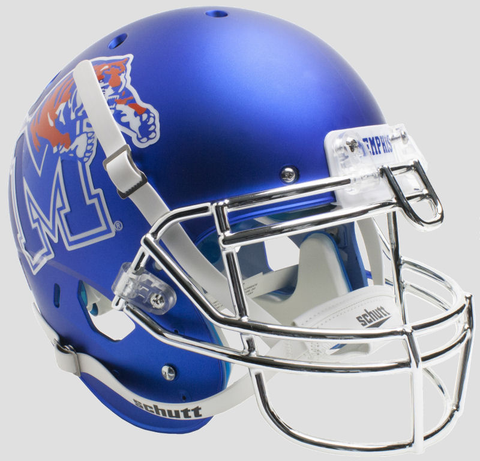 Memphis Tigers Authentic College XP Football Helmet Schutt <B>Satin with Chrome Mask</B>