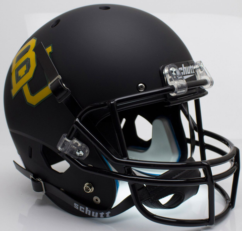 Baylor Bears Full XP Replica Football Helmet Schutt <B>Matte Black</B>