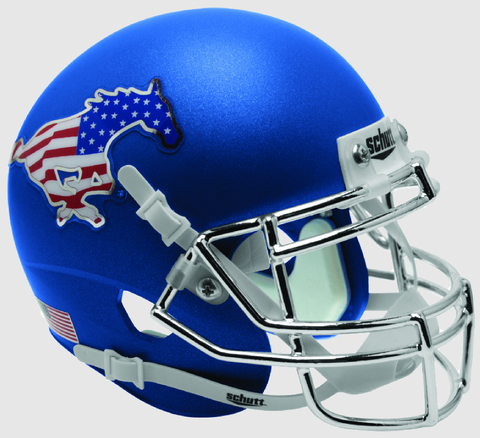 Southern Methodist (SMU) Mustangs Authentic College XP Football Helmet Schutt <B>Satin Blue Flag</B>