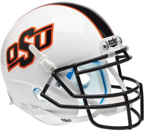 Oklahoma State Cowboys Full XP Replica Football Helmet Schutt <B>White w/stripe</B>