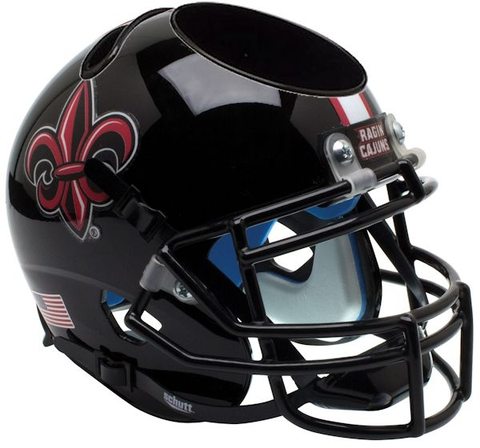 Louisiana (Lafayette) Ragin Cajuns Miniature Football Helmet Desk Caddy <B>Black with Fleur De Lis</B>