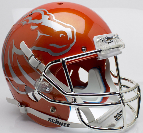 Boise State Broncos Full XP Replica Football Helmet Schutt <B>Orange with Chrome Mask</B>