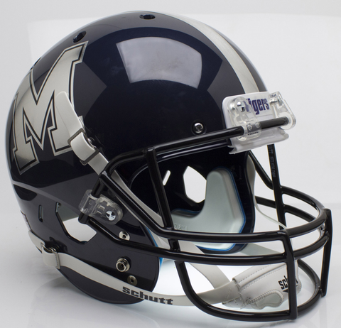 Memphis Tigers Full XP Replica Football Helmet Schutt <B>Chrome Decal</B>