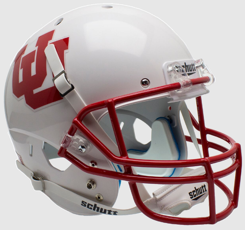 Utah Utes Full XP Replica Football Helmet Schutt <B>White UU<B>