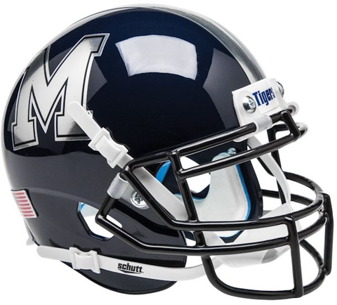 Memphis Tigers Mini XP Authentic Helmet Schutt <B>Chrome Decal</B>