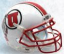 Utah Utes Authentic College XP Football Helmet Schutt <B>White with Stripe<B>