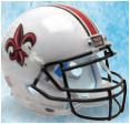 Louisiana (Lafayette) Ragin Cajuns Full XP Replica Football Helmet Schutt White with Fleur De Lis