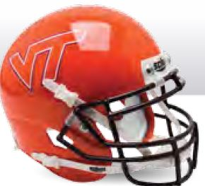 Virginia Tech Hokies Authentic College XP Football Helmet Schutt <B>Orange</B>