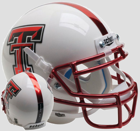 Texas Tech Red Raiders Mini XP Authentic Helmet Schutt <B>Guns Up Red Chrome Mask</B>