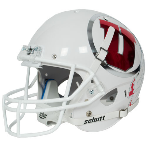 Utah Utes Full XP Replica Football Helmet Schutt <B>White w/Oversized Decal<B>