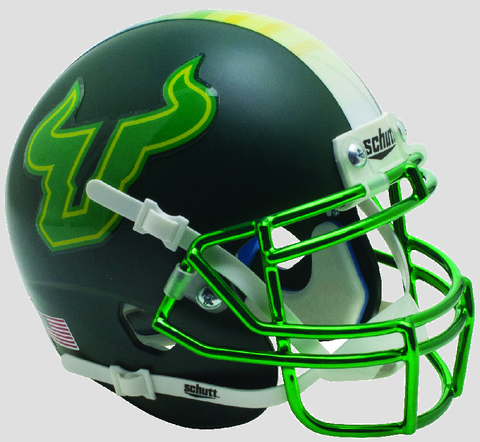 South Florida Bulls Full XP Replica Football Helmet Schutt <B>Dark Green</B>