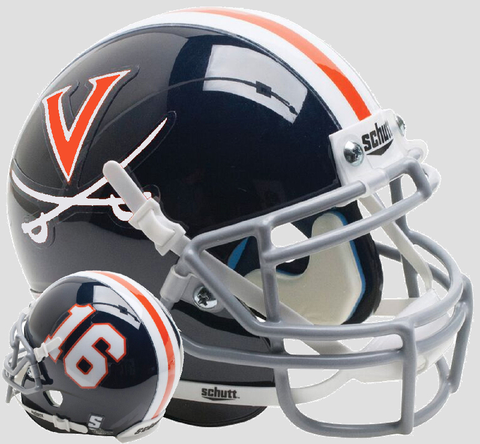 Virginia Cavaliers Mini XP Authentic Helmet Schutt <B>Blue 16</B>