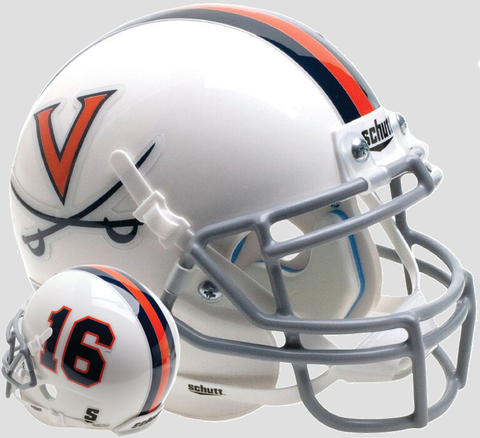 Virginia Cavaliers Mini XP Authentic Helmet Schutt <B>White 16</B>