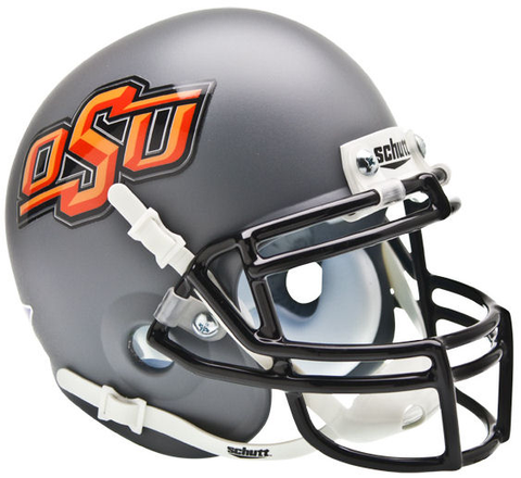 Oklahoma State Cowboys Mini XP Authentic Helmet Schutt <B>Matte Gray</B>