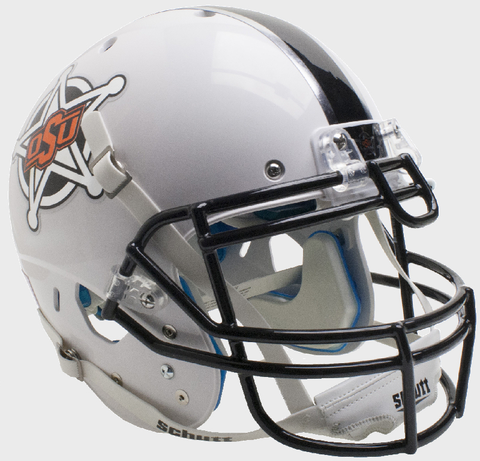 Oklahoma State Cowboys Authentic College XP Football Helmet Schutt <B>White Badge</B>