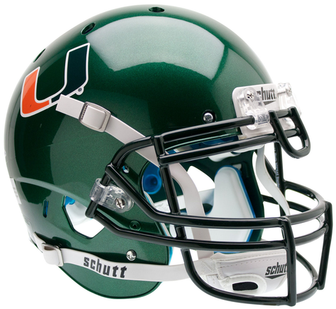 Miami Hurricanes Authentic College XP Football Helmet Schutt Green